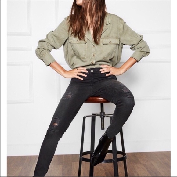 anine bing jagger jean charcoal